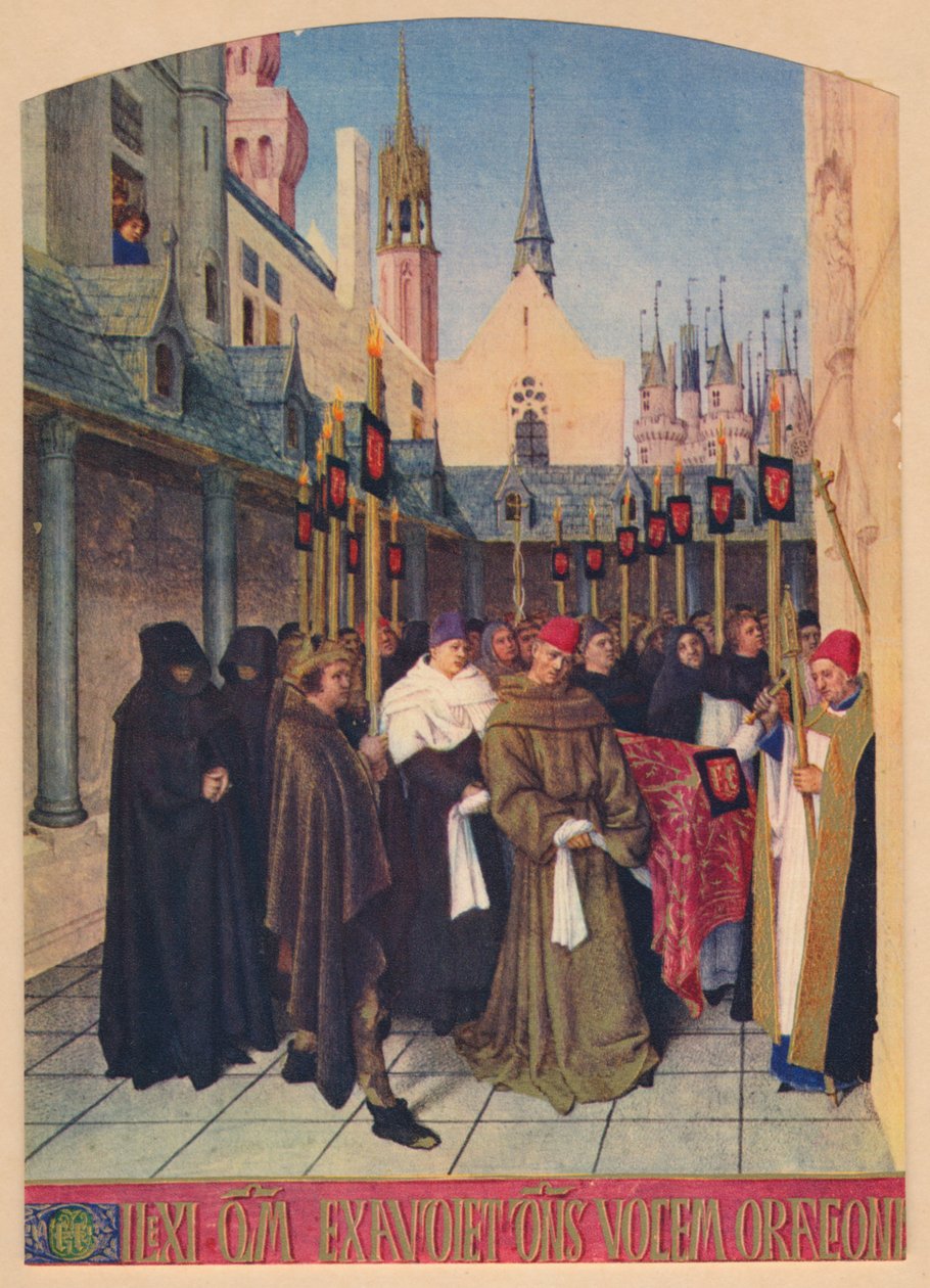 Pohřeb Etienna Chevaliera, c1455, 1939 od Jean Fouquet