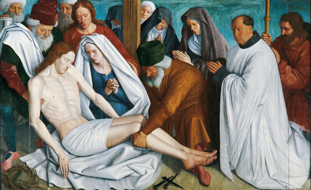 Pieta od Jeana Fouqueta (asi 1415 - asi 1481), tempera na dřevě od Jean Fouquet
