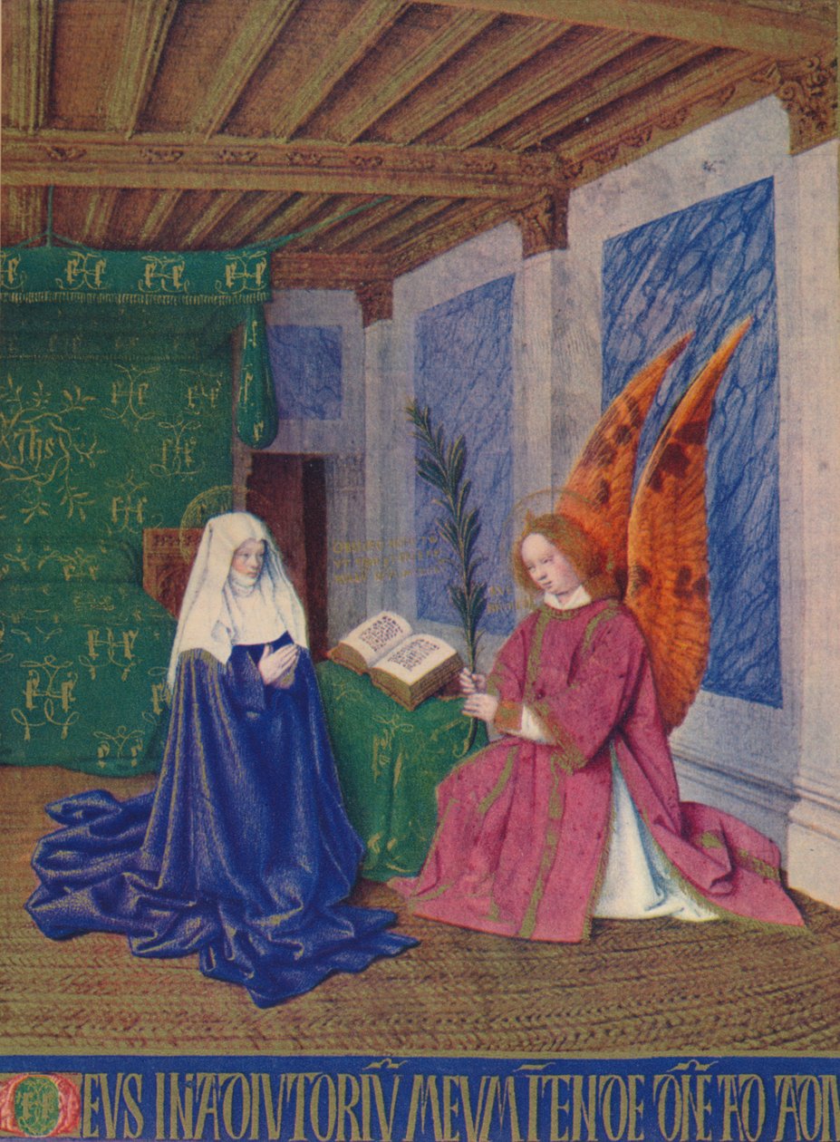 Druhé zvěstování, c1455, 1939 od Jean Fouquet