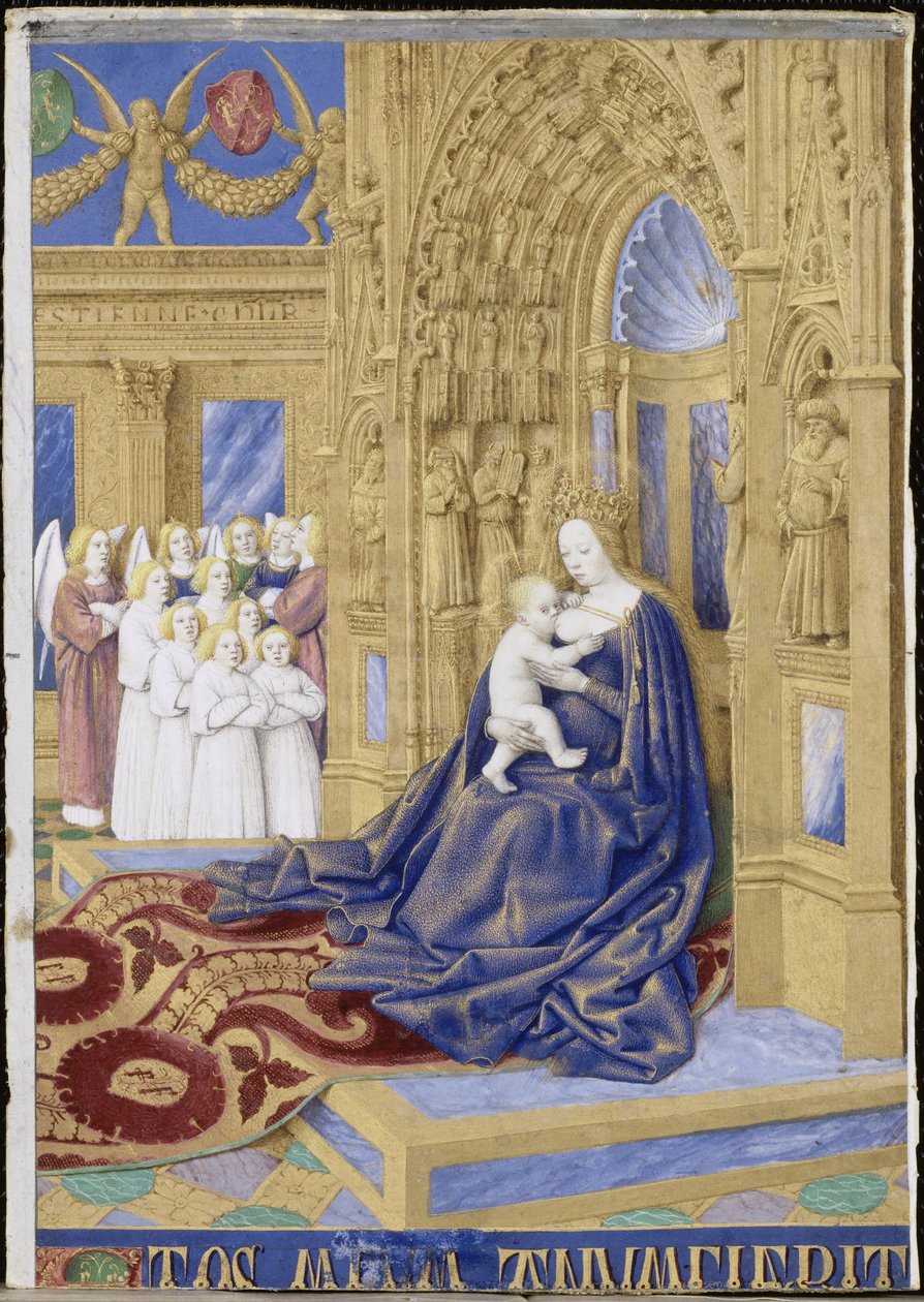 Panna a dítě na trůn Hodiny Étienna Chevaliera od Jean Fouquet