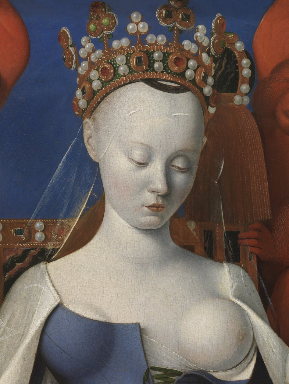 Panna a dítě obklopené cherubíny a serafíny, detail od Jean Fouquet