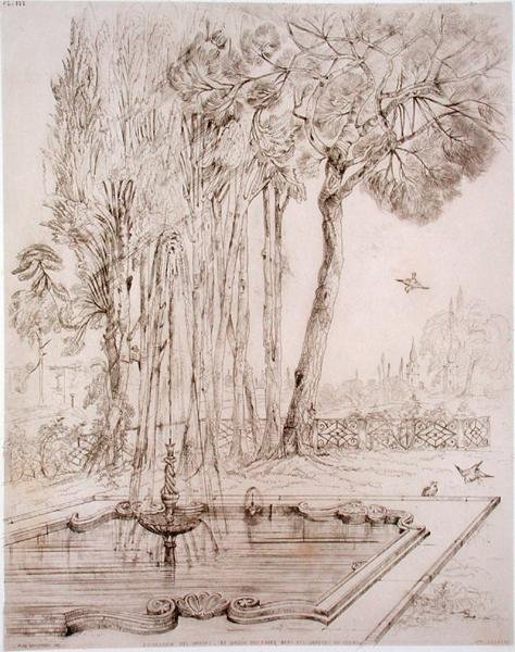 Okrasná fontána v Serai Garden, Konstantinopol, z „Umění a průmysl“, vydané nakladatelstvím Delatre, Paříž od Jean Francois (after) Albanis de Beaumont