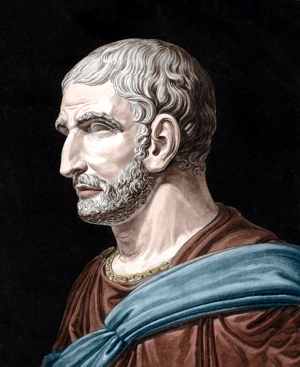Portrét Lucius Junius Brutus - Lucius Iunius Brutus (509-545 př.nl) - legendární zakladatel římské republiky - rytina Jean Francois Janinet (1752-1814) od Jean Francois (after) Janinet