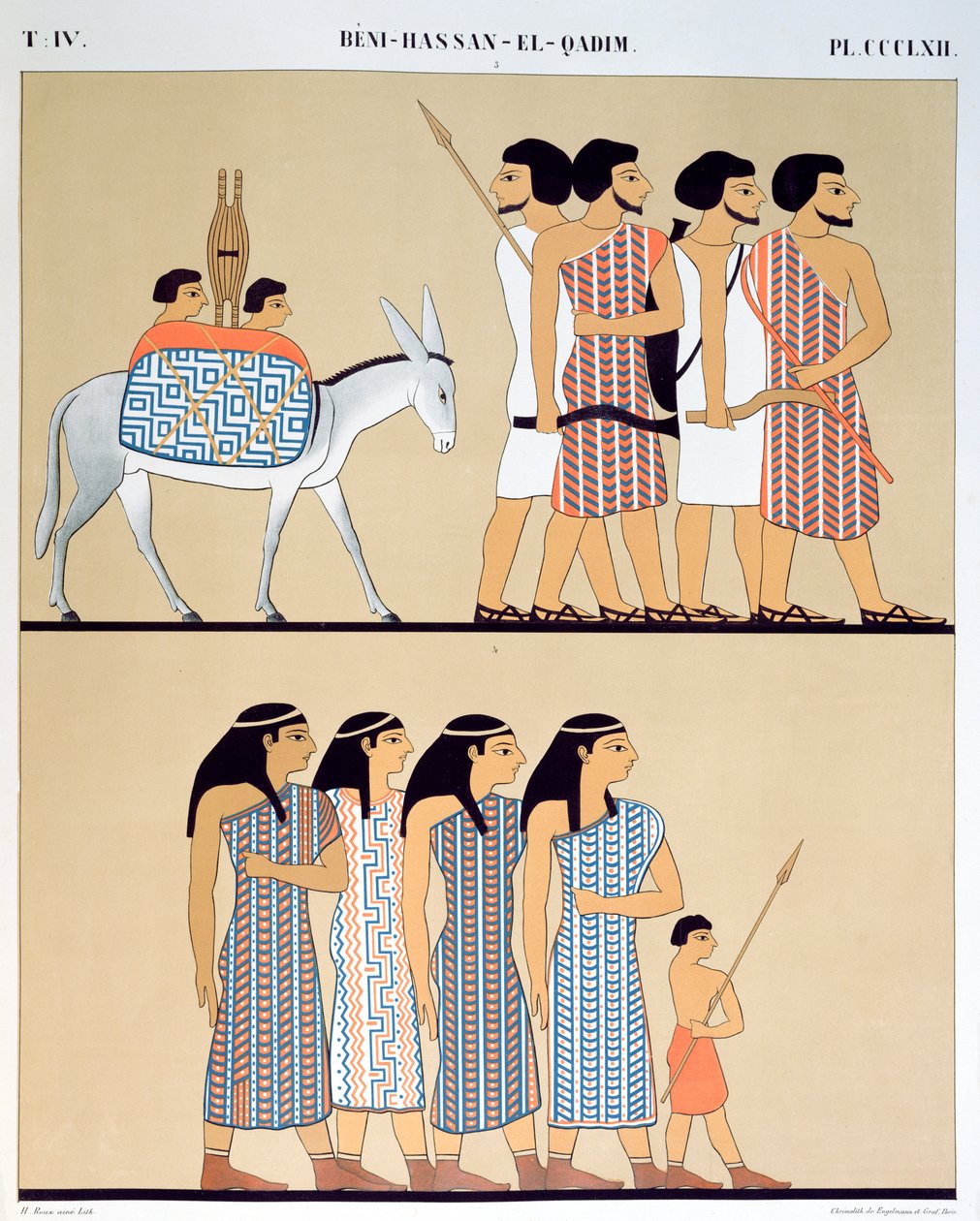 Freska hrobky Nevothph v Beni-Hassan-El-Qadim (Beni Hasan), 1835-45 od Jean Francois Champollion