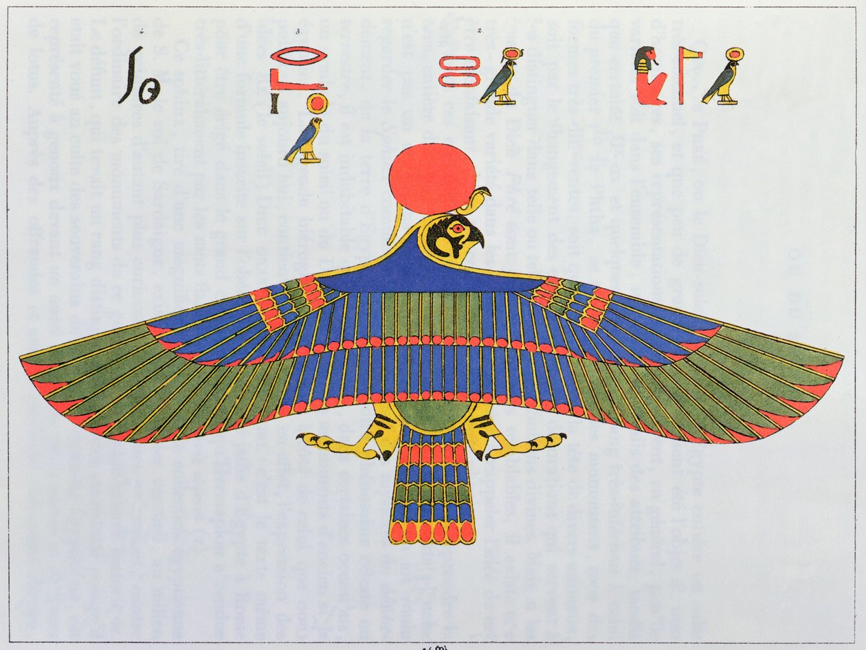 Bůh Horus zastoupený v podobě krahujece, 1823 od Jean Francois Champollion
