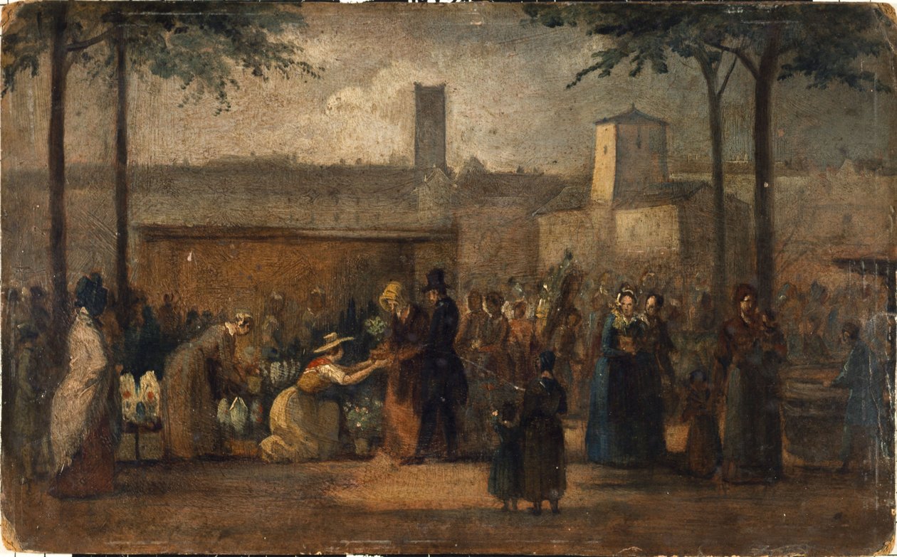 Květinový trh, asi 1839 (obraz) od Jean Francois Demay