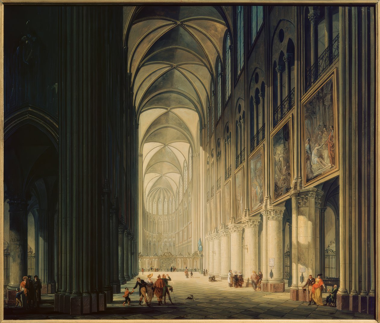 Vnitřní pohled na Notre-Dame 1789 od Jean Francois Depelchin