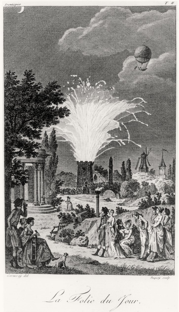 Ohňostroj v Jardin de Tivoli, kolem roku 1826 od Jean Francois Garneray