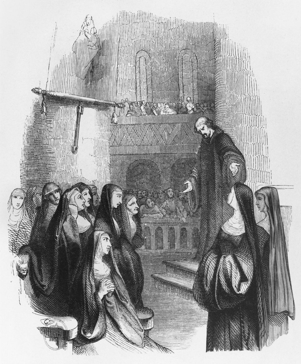 Abelard káže v Paraclete, ilustrace z 