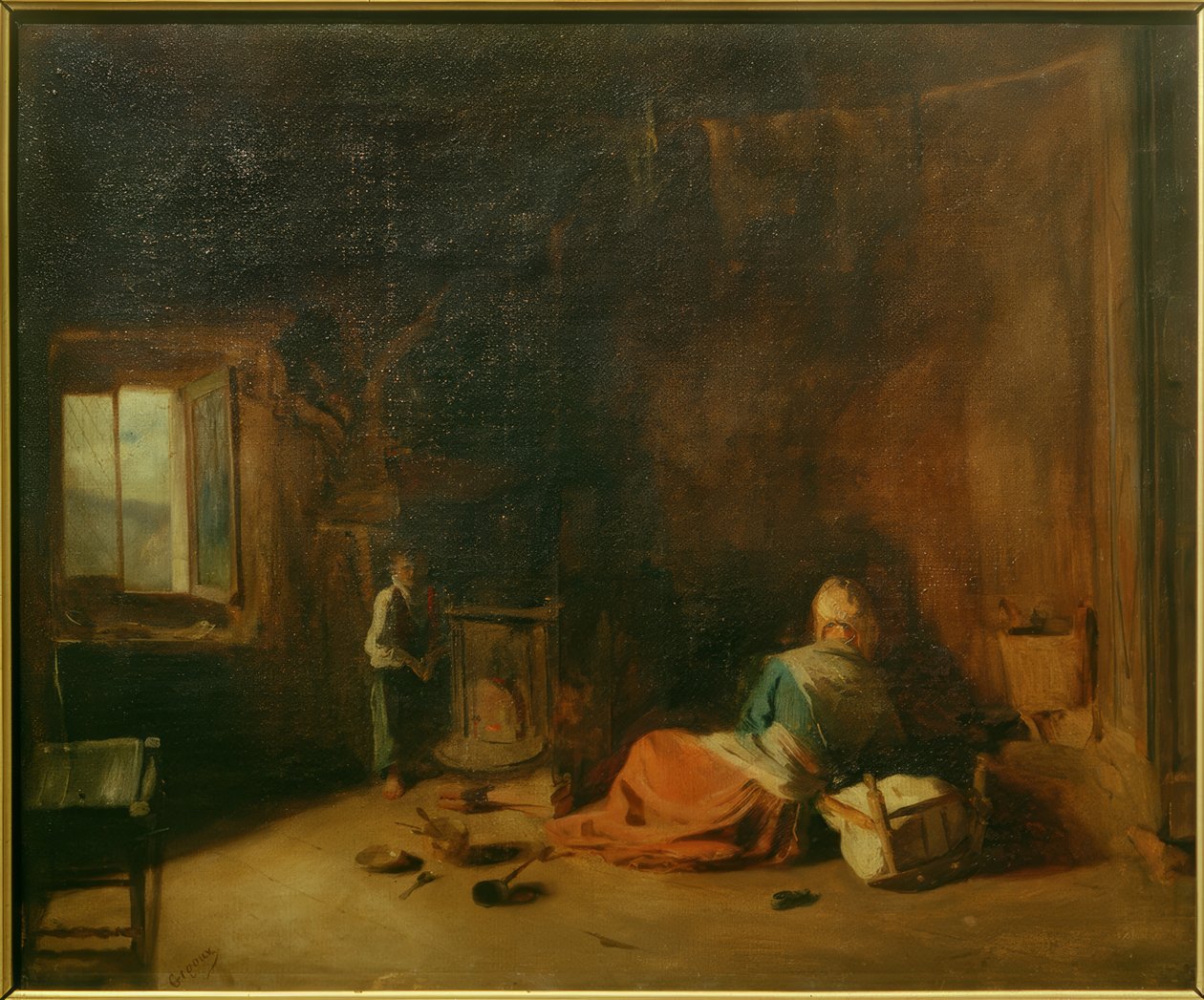 Venkovský interiér od Jean Francois Gigoux