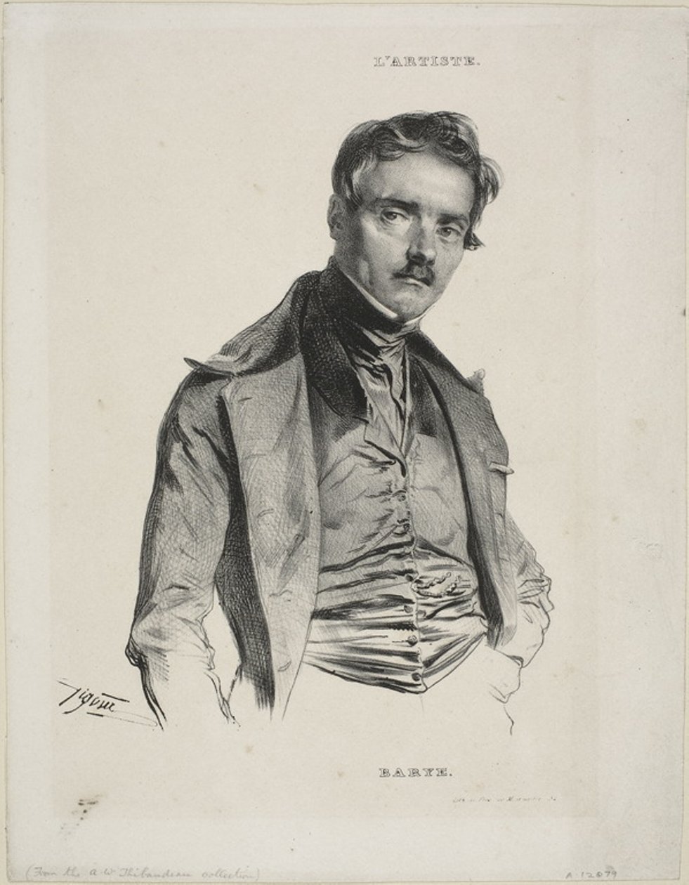 Portrét sochaře Antoine-Louis Barye od Jean Francois Gigoux