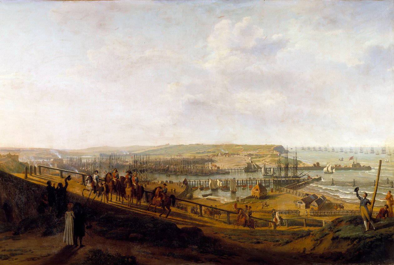 Císař Napoleon I. v červenci 1804 navštíví tábor Boulogne Obraz Jeana Francoise Hue (1751-1823) 1804 Ne. 1,9x2,26m od Jean Francois Hue