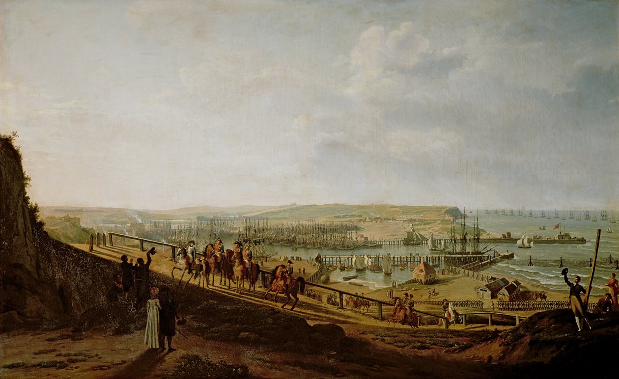 Napoleon I. (1769-1821) Návštěva tábora v Boulogne v červenci 1804, 1806 od Jean Francois Hue