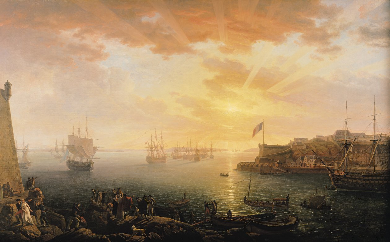 Pohled na přístav Brest, 1796 od Jean Francois Hue
