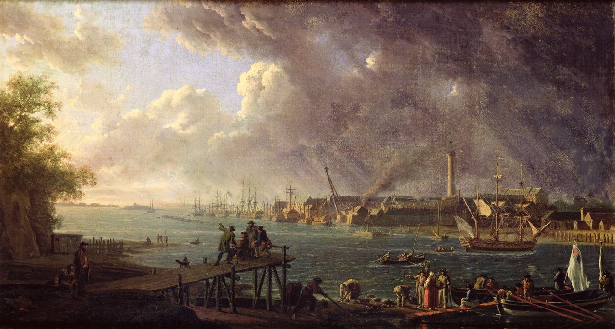 Pohled na přístav Lorient od Jean Francois Hue