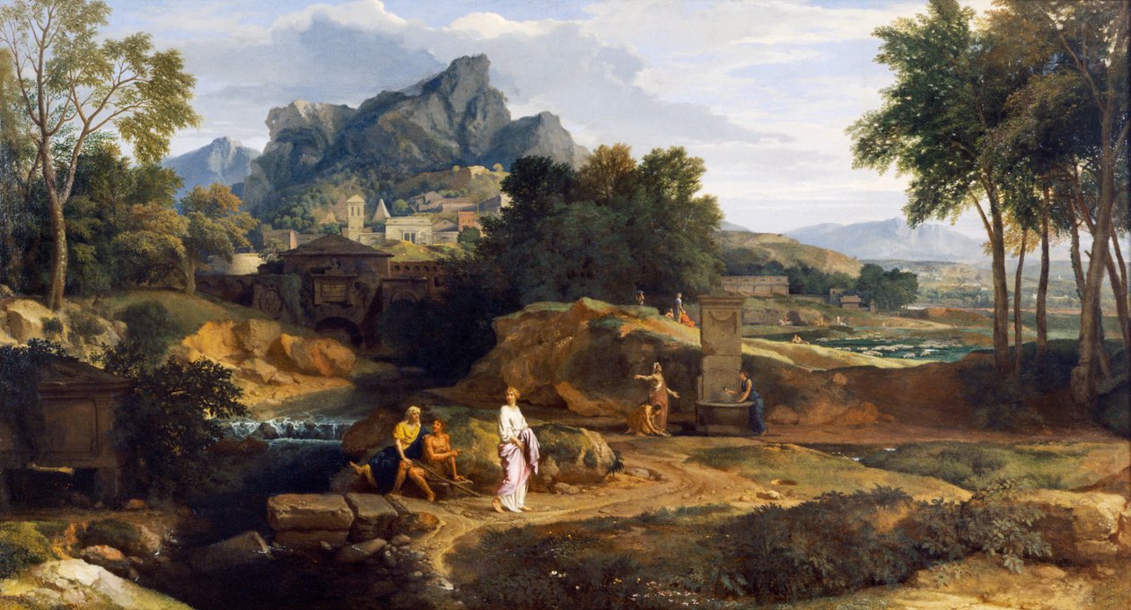 Krajina s figurami (olej na plátně) od Jean Francois I Millet