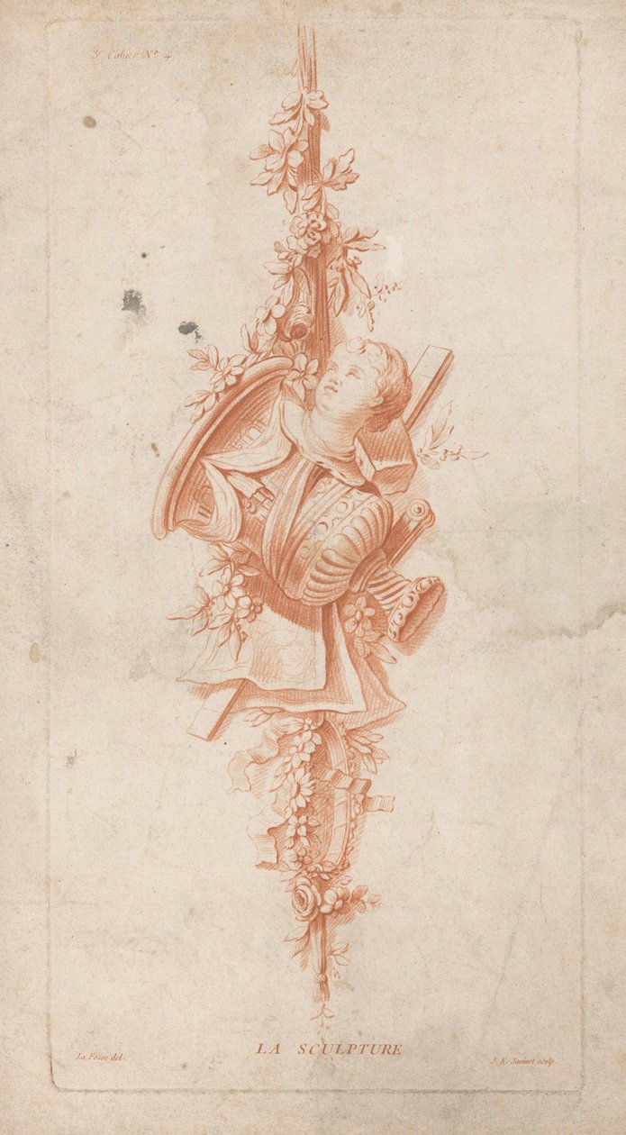 Sochařství La Sculpture (název na objektu) Trofeje (název série) 3. Cahier (název série na objektu) od Jean Francois Janinet