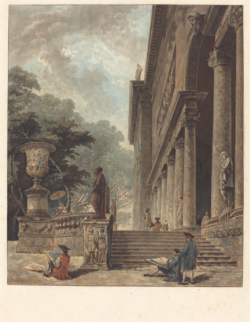 Kolonáda a zahrady Palazzo Medici Kolonáda a zahrady Palazzo Medici, c. 1776. od Jean Francois Janinet
