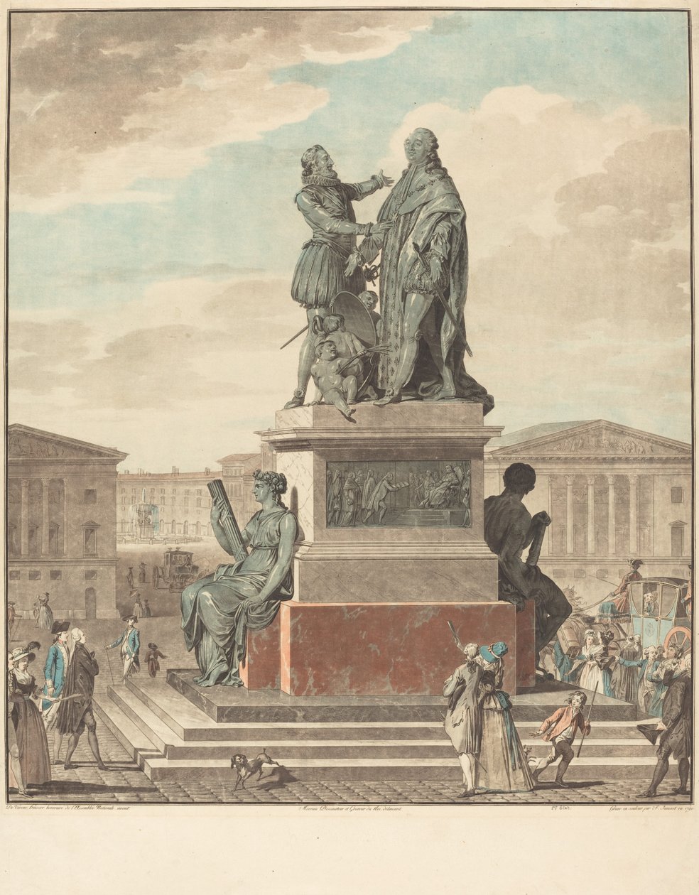 Projekt pomníku, který má být postaven pro krále, 1790. od Jean Francois Janinet