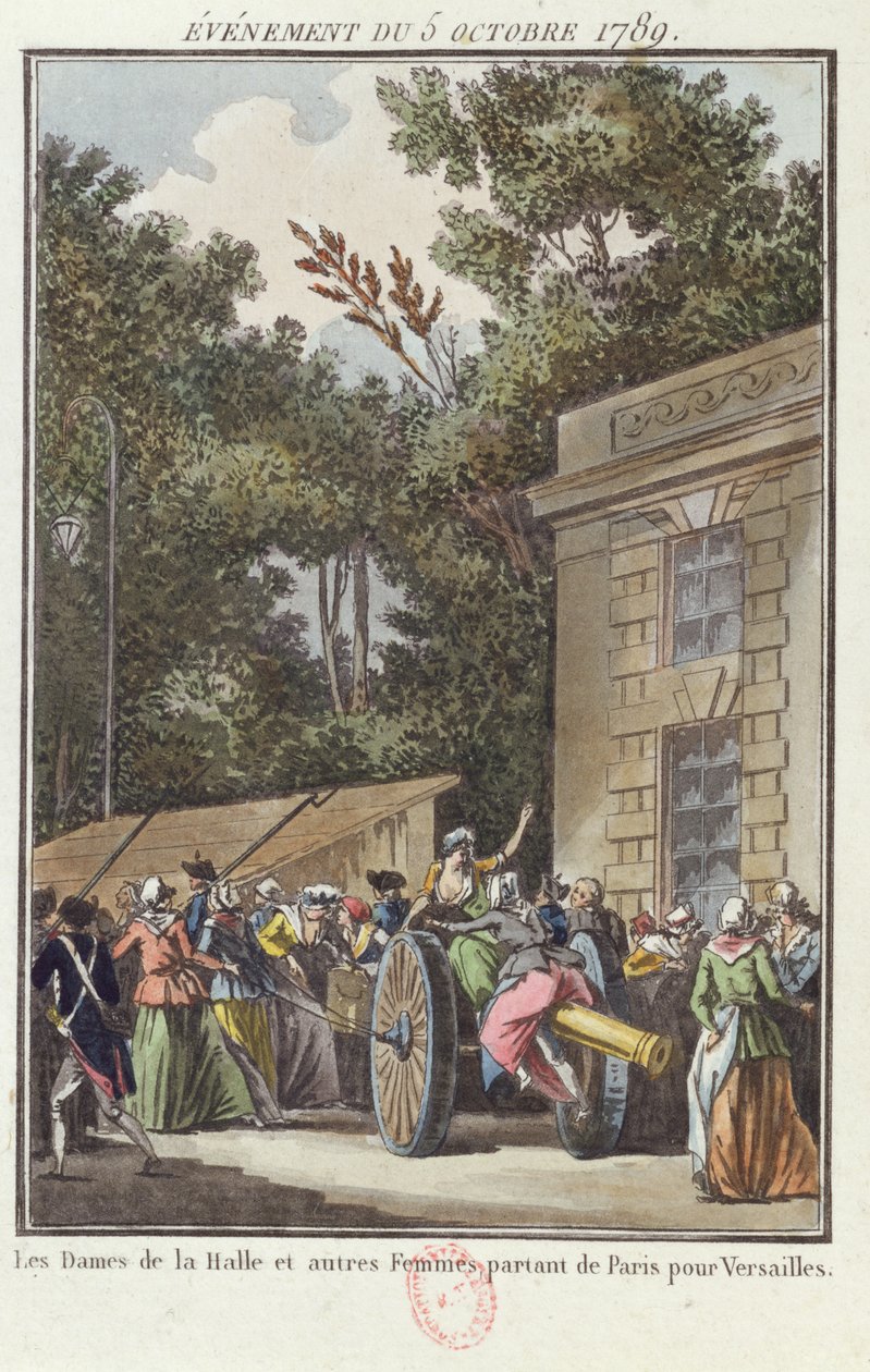Ženy z Les Halles pochodují do Versailles, 5. října 1789 od Jean Francois Janinet
