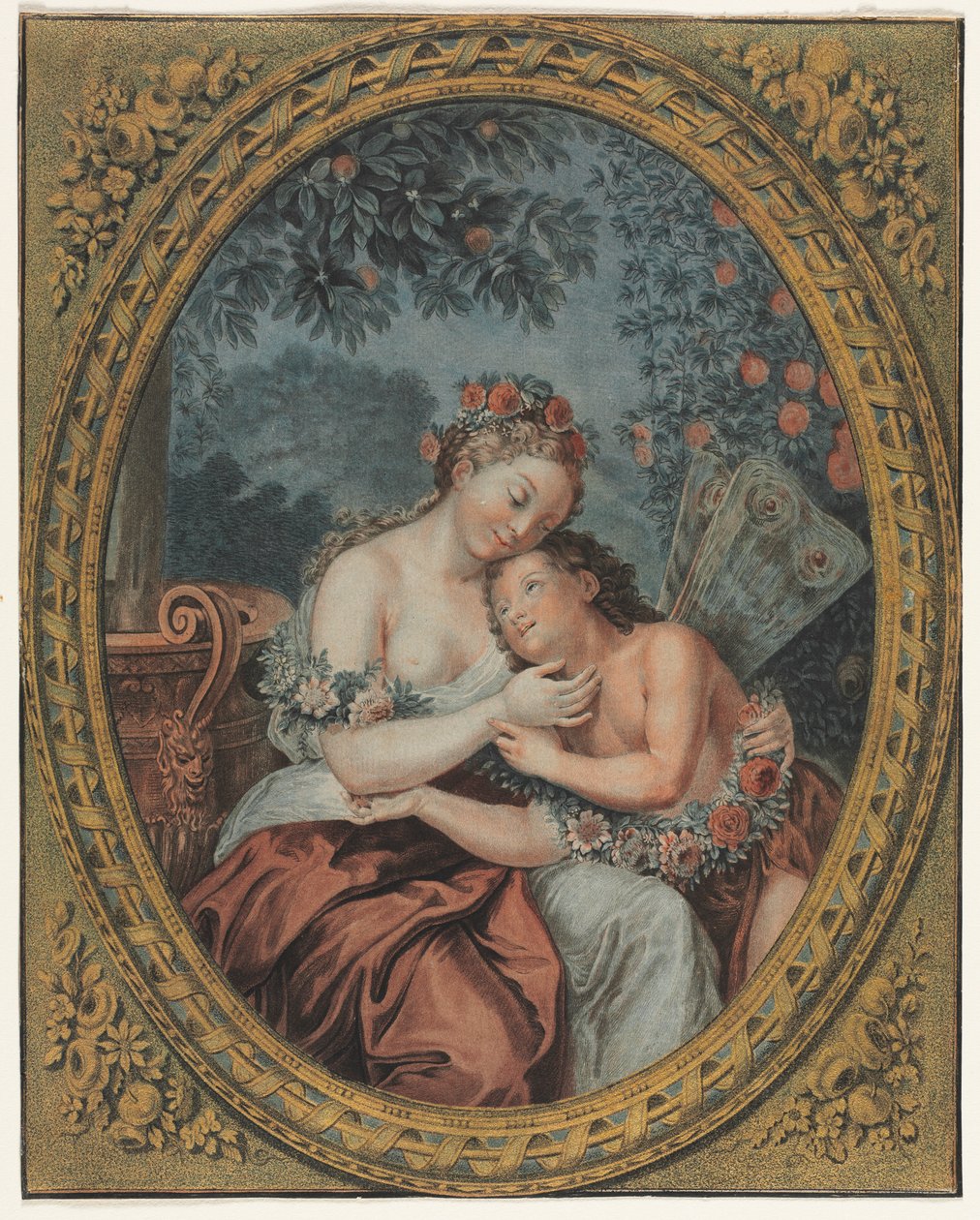 Zephyre a Flore, c. 1776. od Jean Francois Janinet
