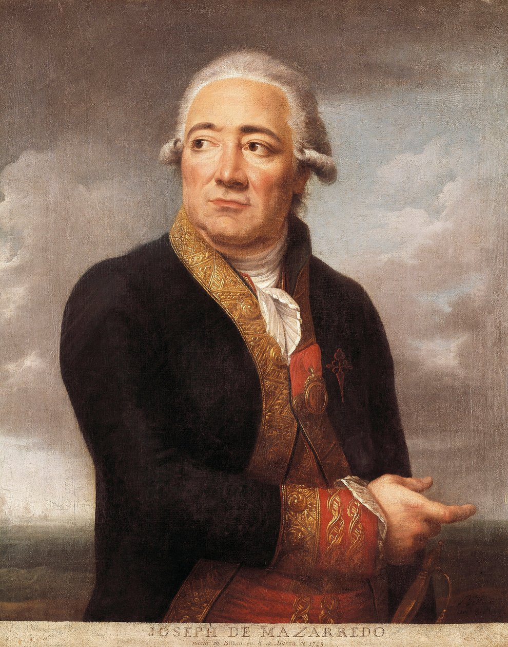 Portrét španělského admirála Jose de Mazarredo Salazara (1745-1812), Obraz Jean Francois Marie Bellier (1745-1836) 1783 Madrid. Námořní muzeum od Jean Francois Marie Bellier