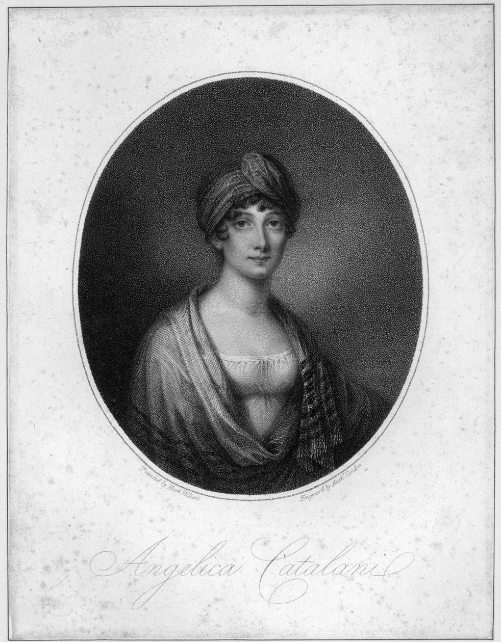 Angelica Catalani, vyryl Antoine Cardon od Jean Francois Marie Huet Villiers