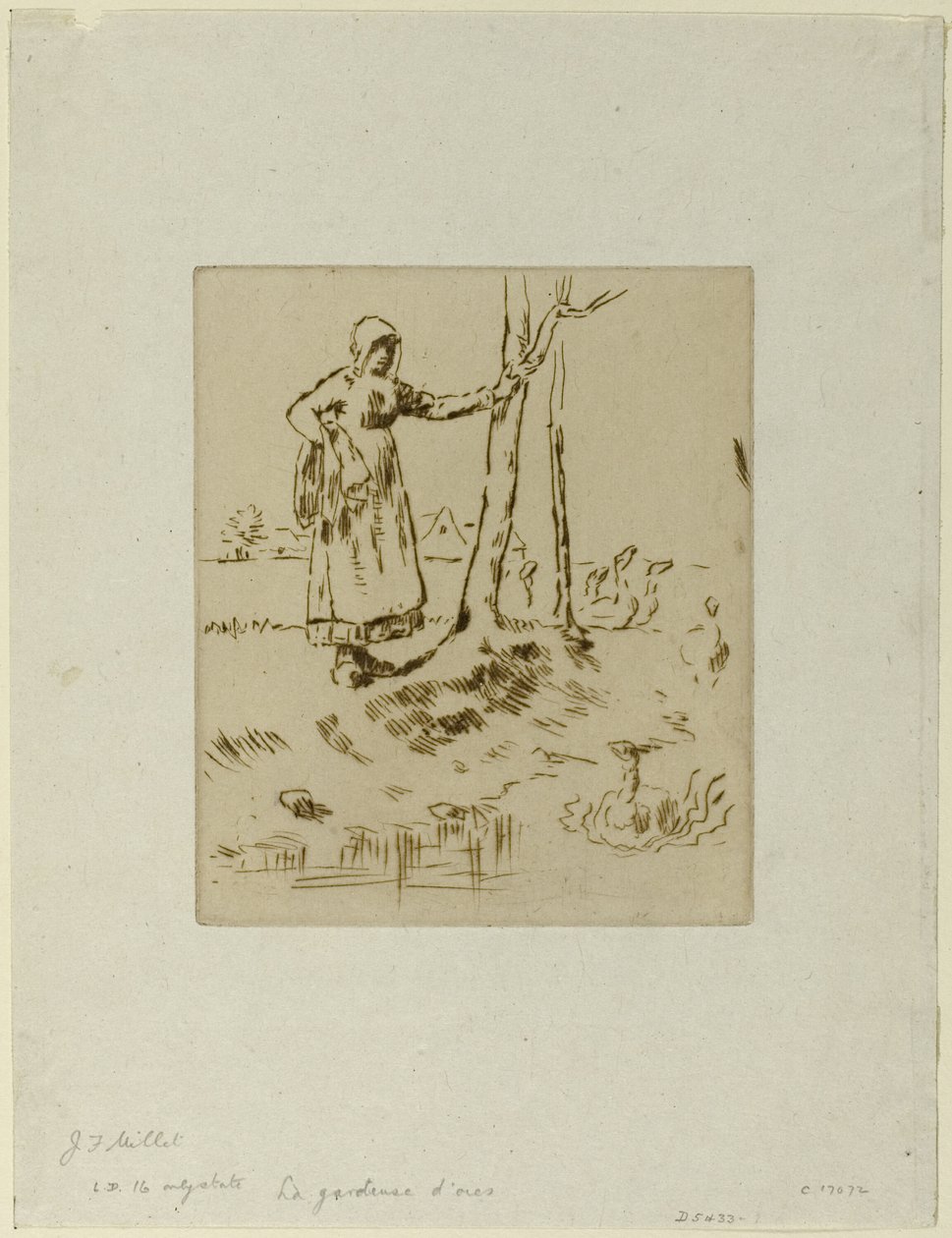 Dívka hlídající husy od Jean Francois Millet