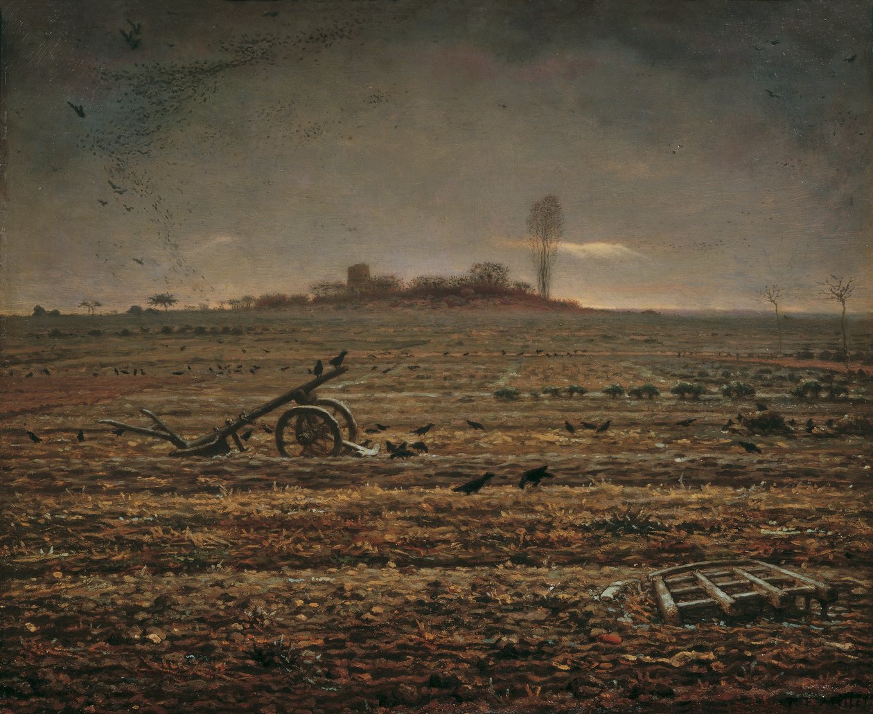 Planina Chailly s branami a pluhem od Jean Francois Millet