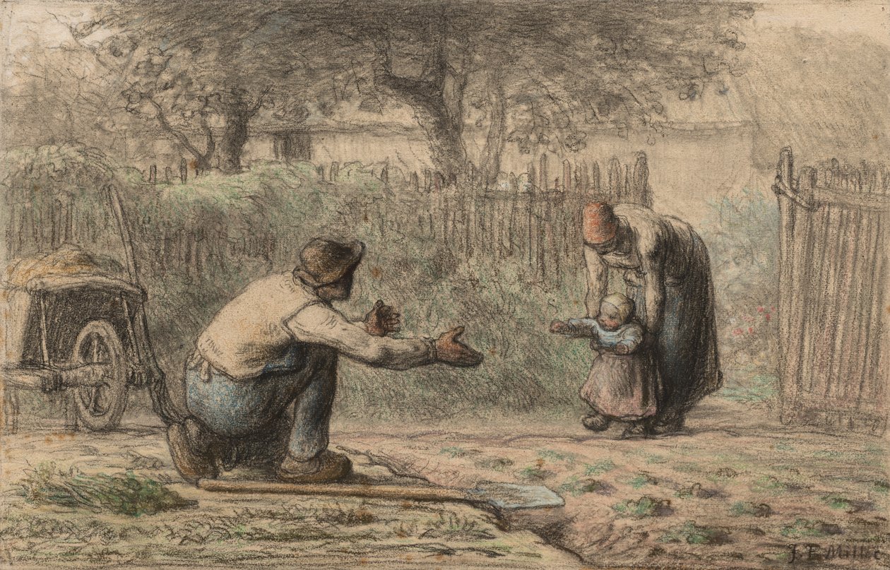 První kroky, c. 1858-1866. od Jean Francois Millet