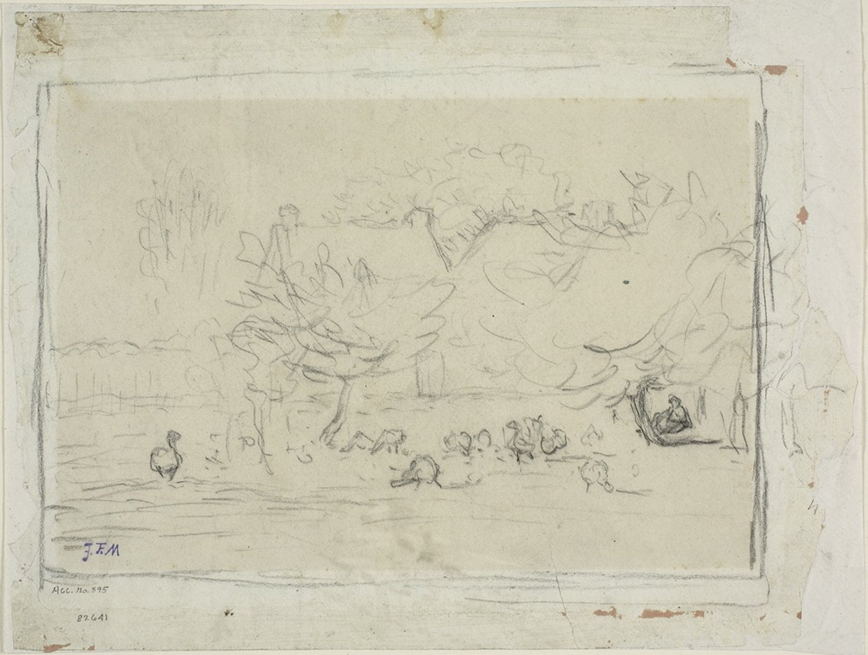 Husy na selském dvoře od Jean Francois Millet