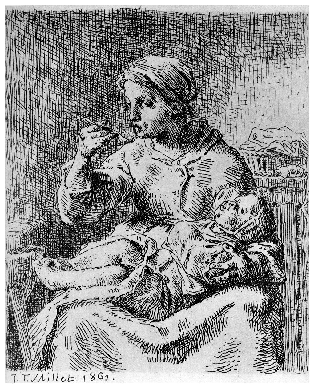 La Bouillie, 1861 1924 od Jean Francois Millet