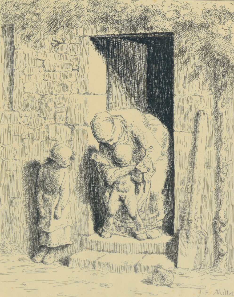 Mateřská opatrnost od Jean Francois Millet