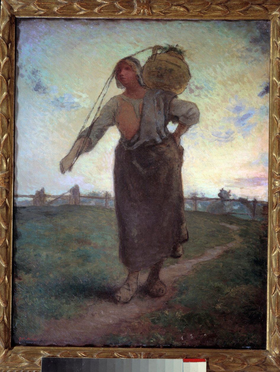Dairy Normande do Greville. Obraz Jeana Francoise Milleta (1814-1875) od Jean Francois Millet