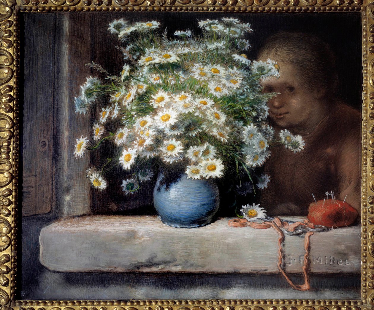 Pastelová kytice sedmikrásek od Jeana Francoise Milleta (1814-1875) 1871 ne. 0,7x0,83 m Paříž, muzeum Orsay od Jean Francois Millet