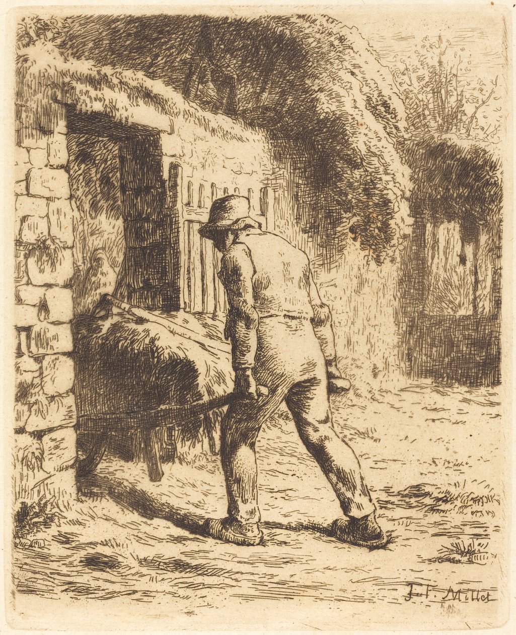 Muž s kolečkem (rolník vracející se z hnoje) od Jean Francois Millet