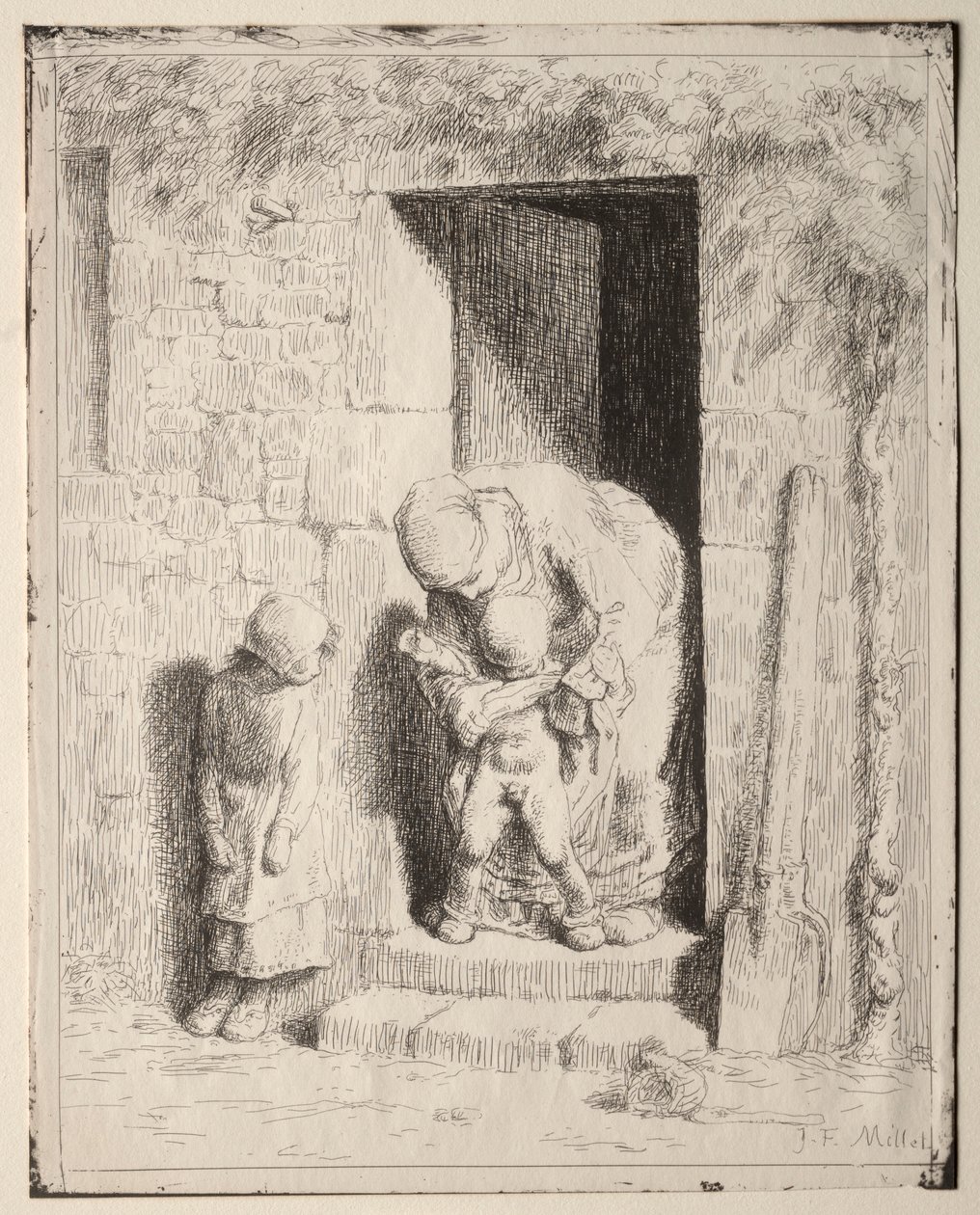 Preventivní opatření pro matku. od Jean Francois Millet