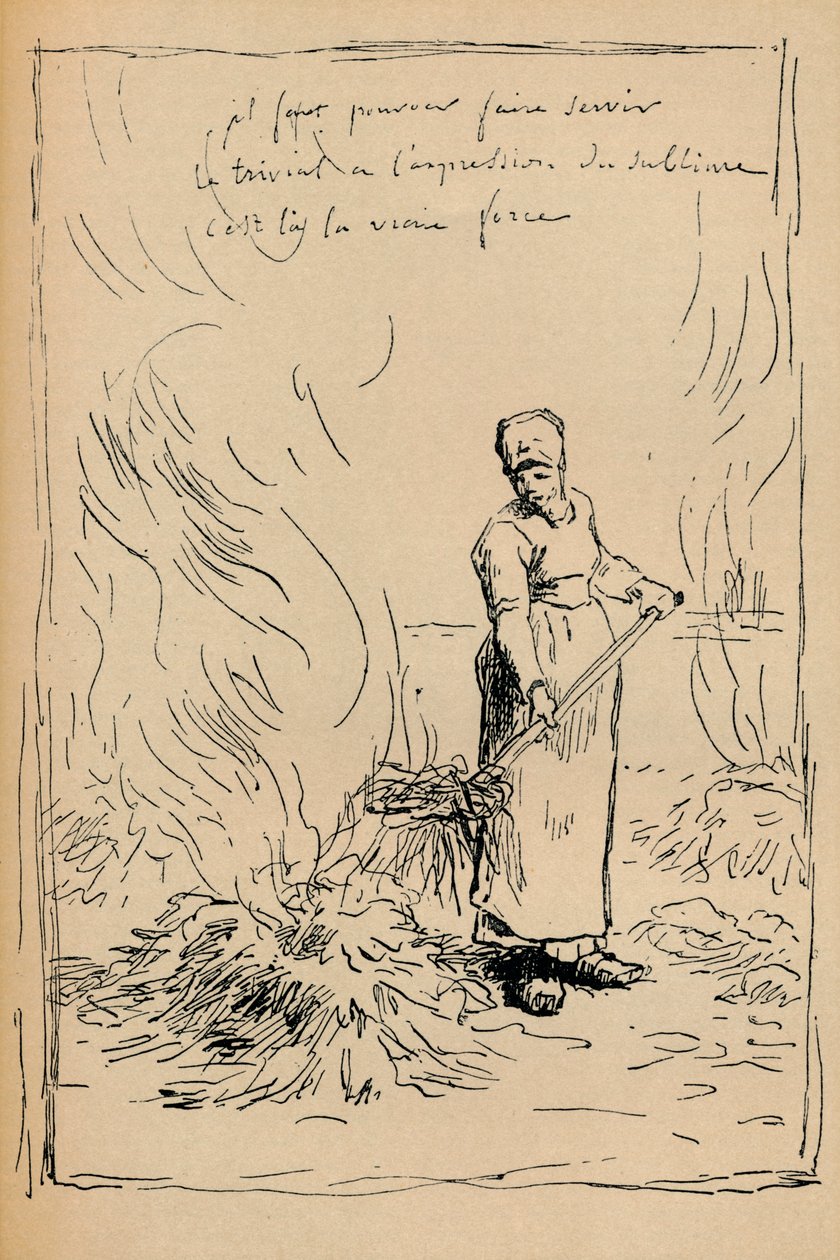 Selské pálení plevele, 19. století od Jean Francois Millet