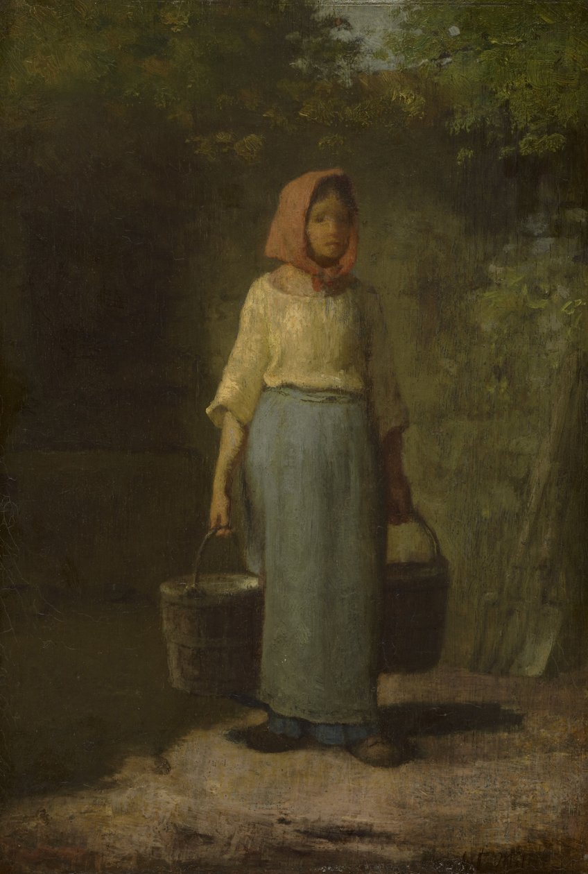 Selská dívka vracející se od studny, kolem roku 1860 od Jean Francois Millet