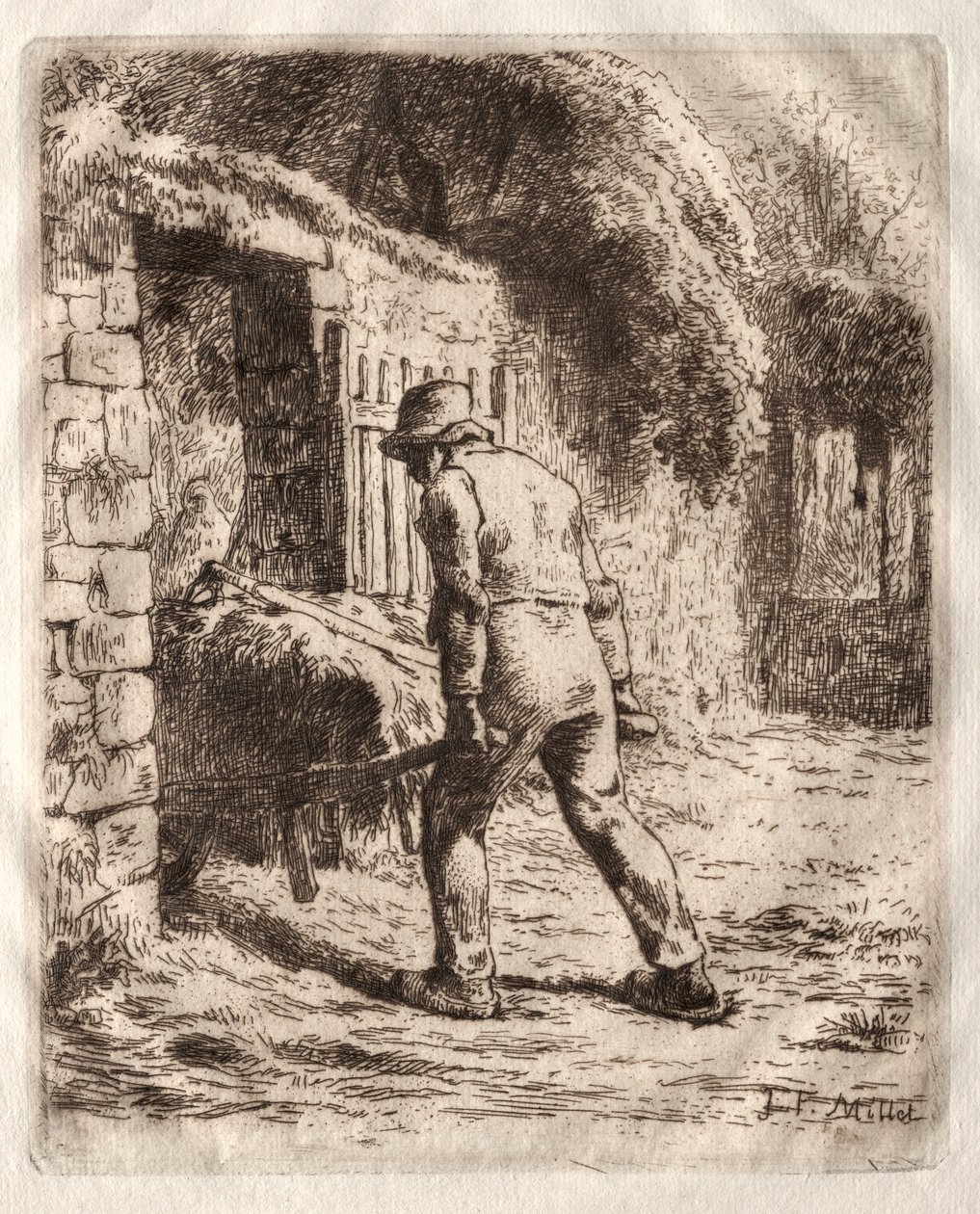 Sedlák s trakařem od Jean Francois Millet