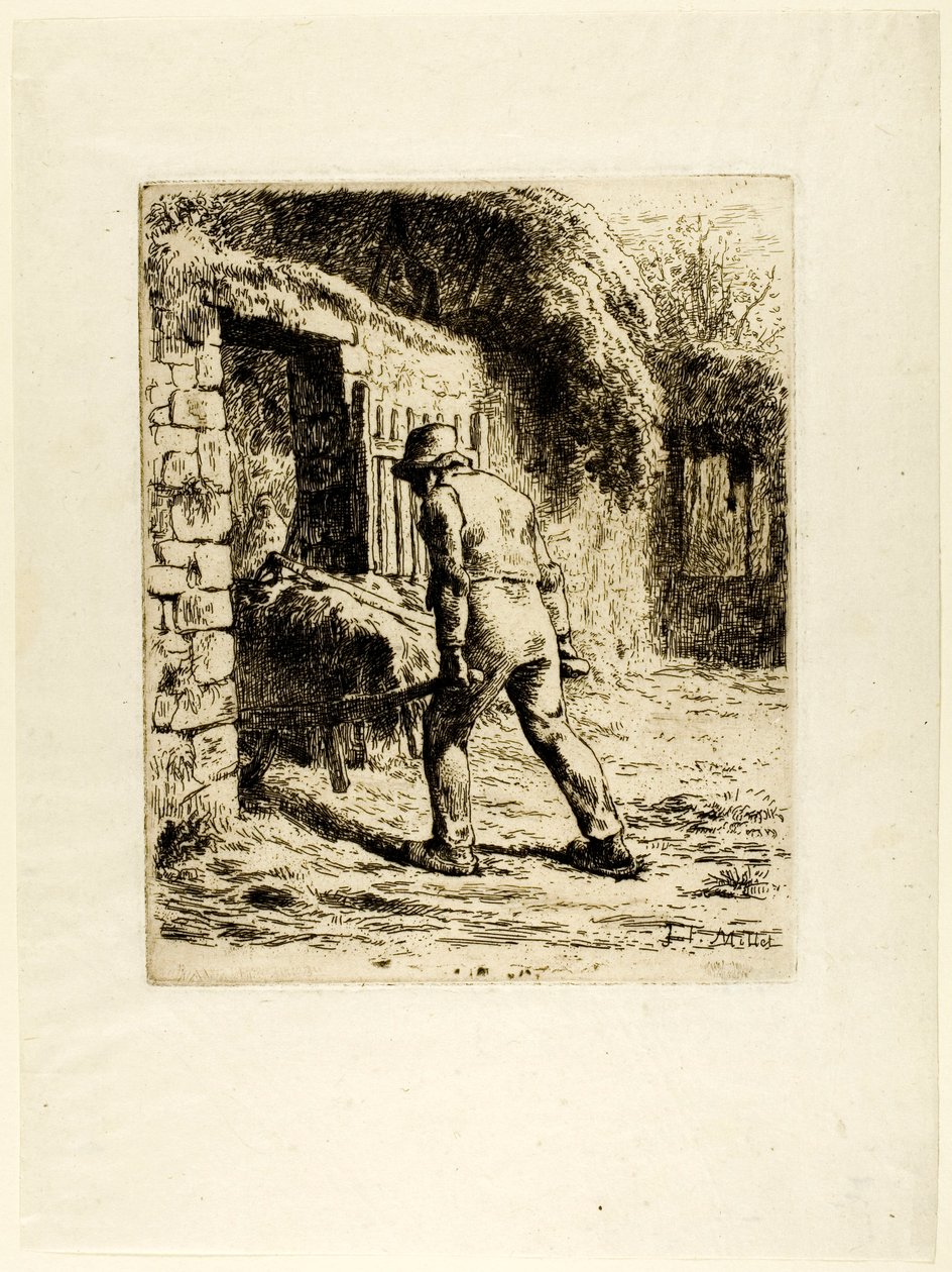 Sedlák s trakařem od Jean Francois Millet