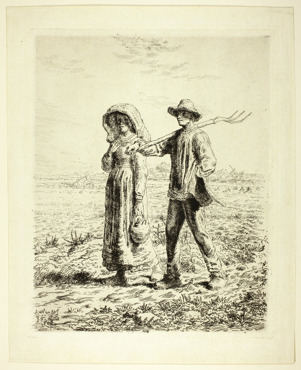 Rolníci jdou do práce od Jean Francois Millet