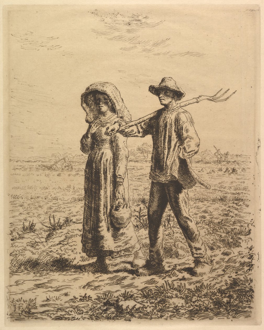 Rolníci jdou do práce, 1863. od Jean Francois Millet