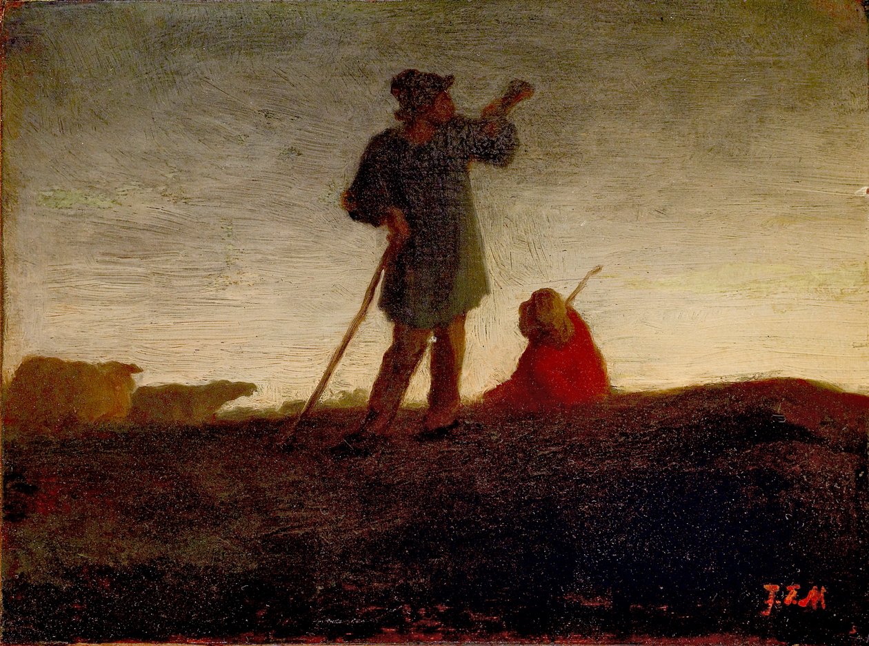 Připomínání stáda, 1866-1872 od Jean Francois Millet