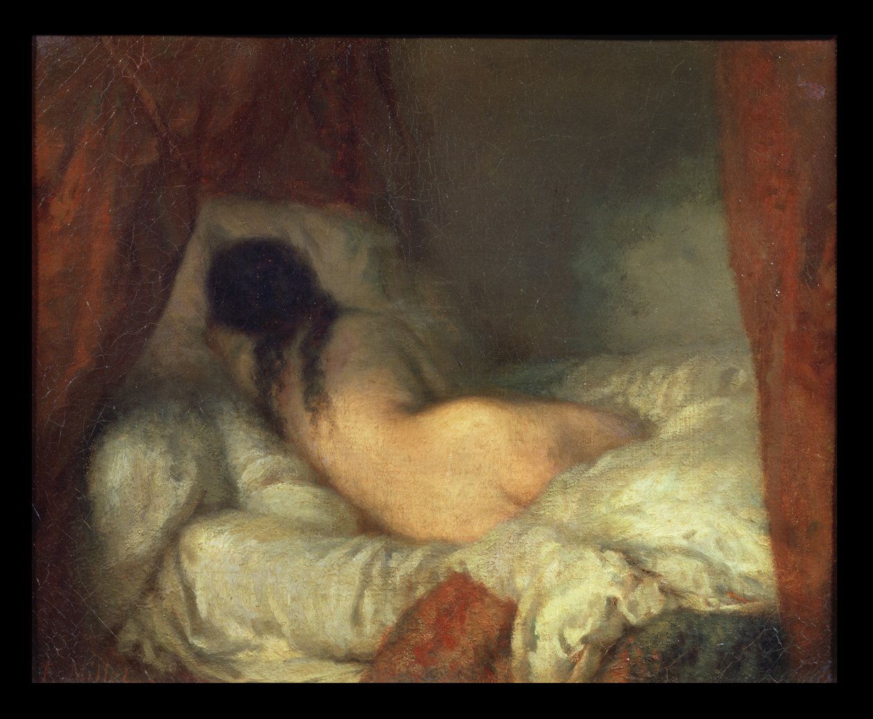 Ležící ženský akt od Jean Francois Millet