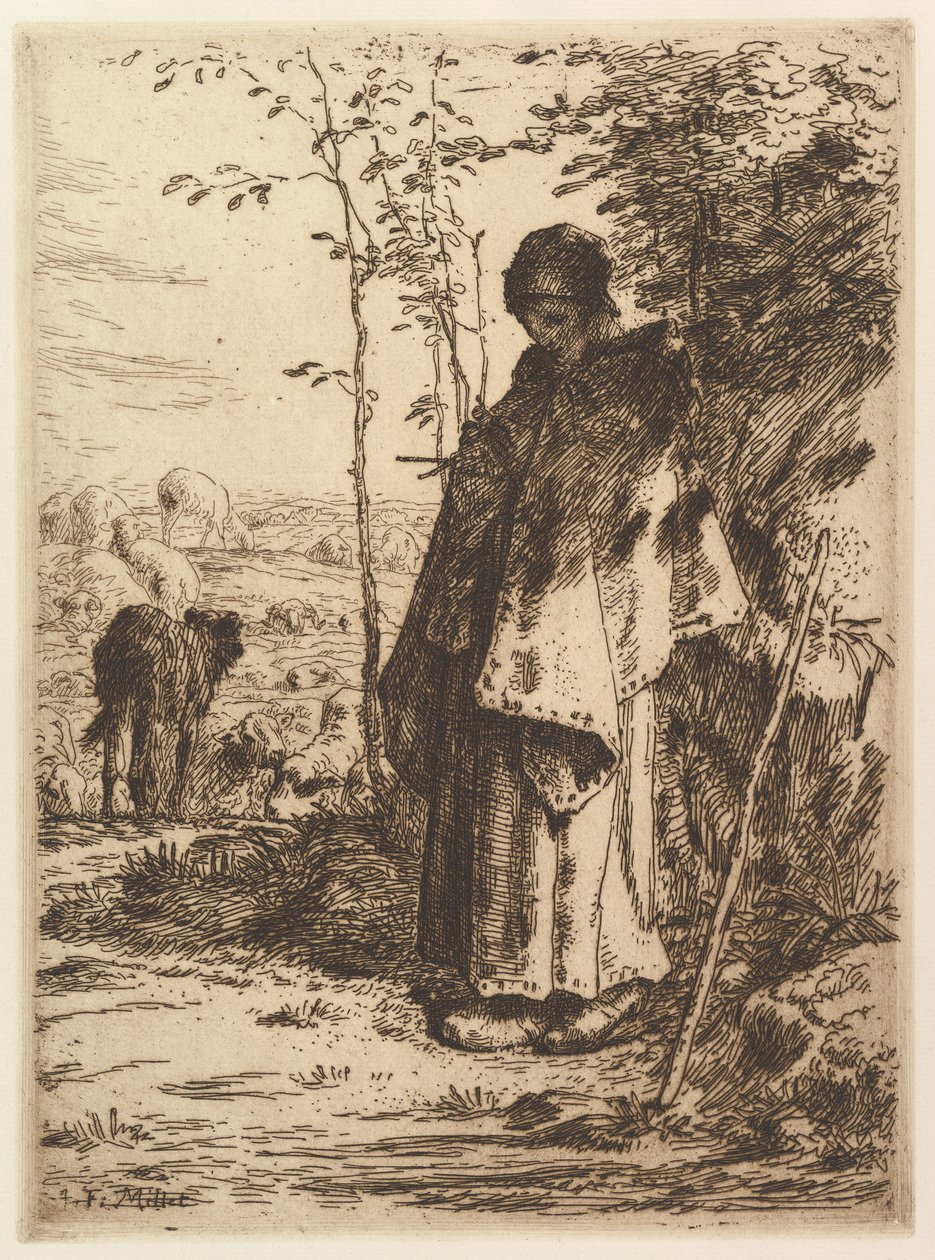 Pletení pastýřů, 1862. od Jean Francois Millet
