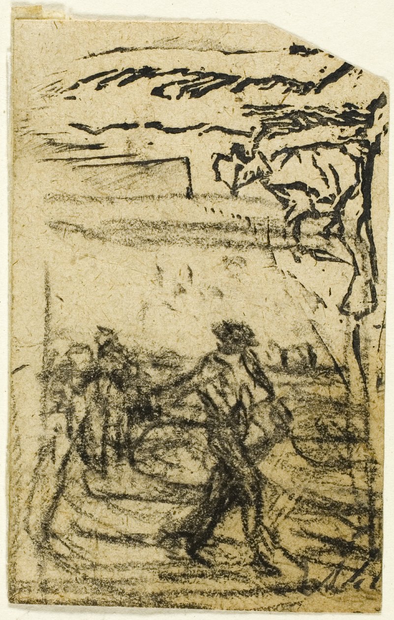 Skici, Fragment: Sedlák sedící u paty stromu od Jean Francois Millet