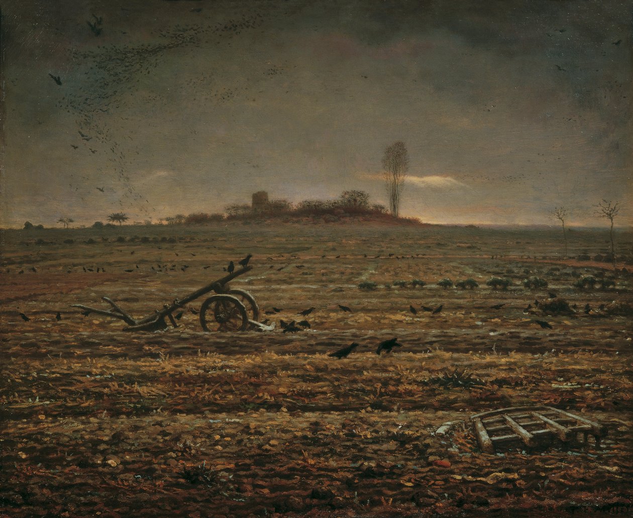 Rovina Chailly s branami a pluhem, 1862. od Jean Francois Millet