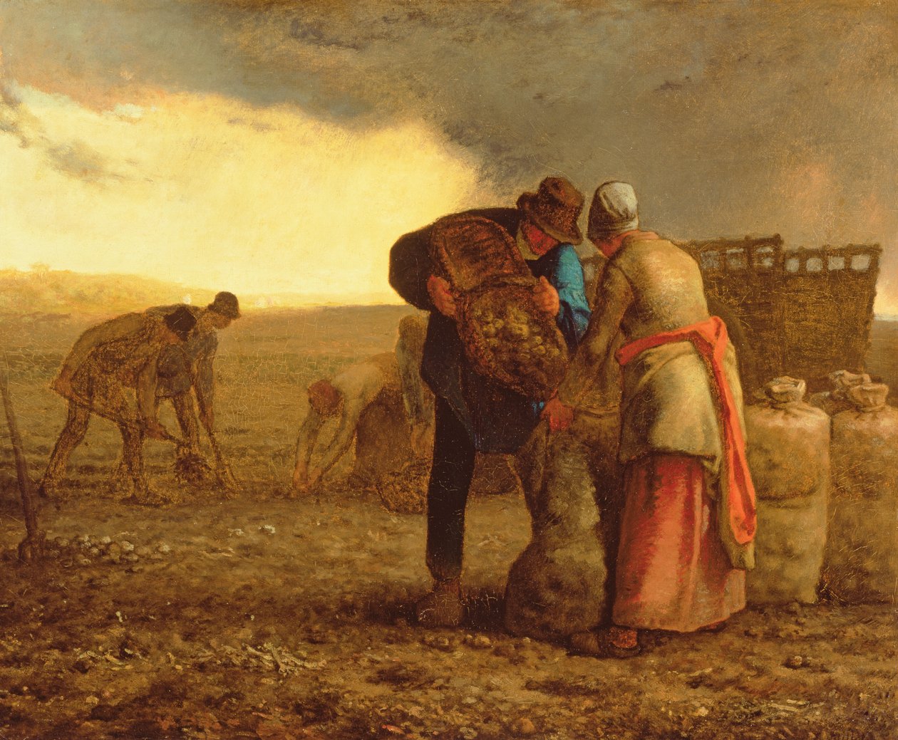 Sklizeň brambor, 1855 od Jean Francois Millet