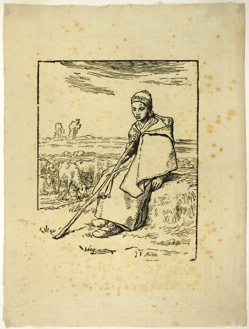Pastýřka od Jean Francois Millet